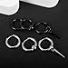 Maxbott 2PCS Ear Gauges Stainless Steel Fashion Ear Tunnels with 6 Pcs Nose Rings, 2 Pcs beads and 2Pcs Cones Weights for Stretched Ears Studs Body Piercing Jewelry (Silver, 12mm(1/2