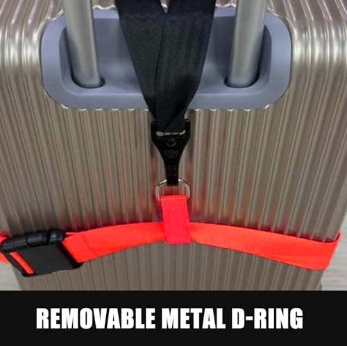 Car Seat Belt Strap to Suitcase, Car Seat Travel Strap with Heavy Duty Metal Buckle, Fixing Baby Car Seat to Luggage, Safe Travel Solution for Transport (Red) - Thumbnail 5