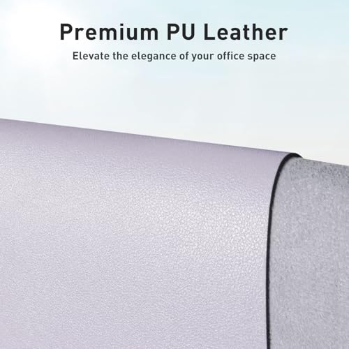 Image of Aothia Large PU Leather Desk Pad Protector - Non-Slip Mouse Pad & Writing Mat for Office /Home, Waterproof, Easy to Clean (48 inch x 17 inch, Soft Lavender)