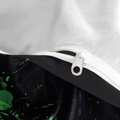 Housse de couette crâne avec éclaboussures colorées en impression 3D dynamique pour lit double - 8
