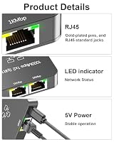 Uzifhdhi LAN Splitter 1 auf 2 mit Ethernet Kabel,1000Mbps LAN Switch 2 Port – Ansicht 4