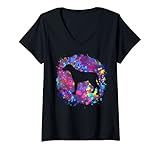 Photo Gallery donna catahoula leopard dog lover pet rosa acquerello silhouette maglietta con collo a v Photo Gallery donna catahoula leopard dog lover pet rosa acquerello silhouette maglietta con collo a v