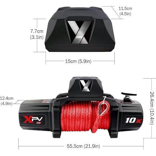 Winch eléctrico 10000 lb kit 12V DC con control remoto inalámbrico miniatura 6