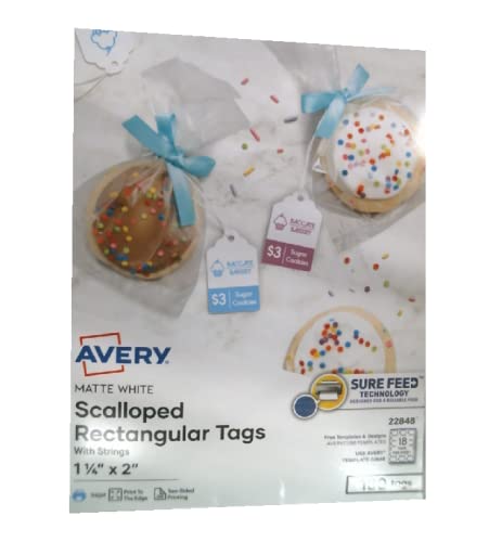 Buy Avery Printable Blank Scallop Gift Tags with Sure Feed, 2" x 1.25 ...