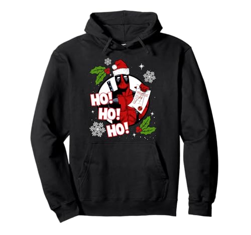 Marvel Deadpool Weihnachten Ho Ho Ho Naughty List Pullover Hoodie