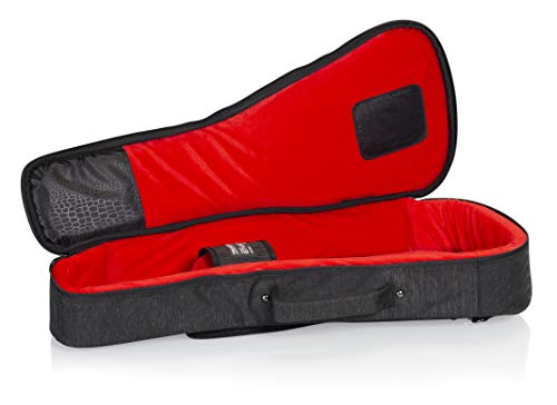 Image of Gator Cases Transit Series Lightweight Tenor Ukulele Gig Bag with Back Pack Straps and Rubberized Base, Charcoal Black Exterior (GT-UKE-TEN-BLK)