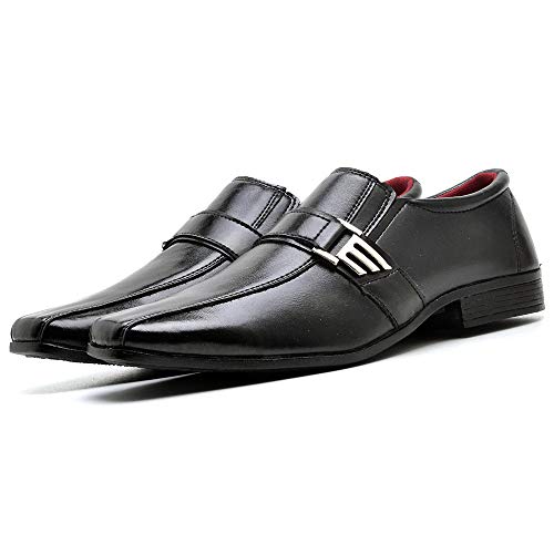 Kit Sapato Social Com Relógio e Cinto Masculino ZARU 809DB Tamanho:38;cor:Preto;gênero:Masculino