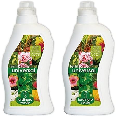 Flower - Fertilizante Universal Jardinero 1L | Estimula Fotosíntesis | Rico en NPK y Micronutrientes | Para Todo Tipo de Plantas | Uso en Suelo y Foliar, Verde, 11x7x25.5 cm, Líquido (Paquete de 2)