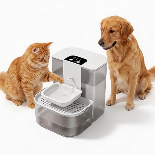 Fuente de Agua para Gatos y Perros, Cerámica, 4.5L + 2L