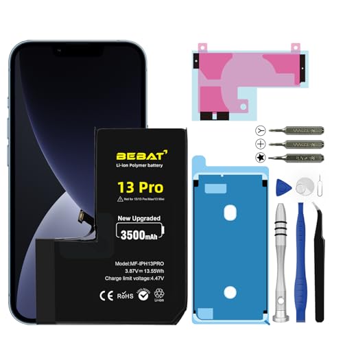 BEBAT Replacement for iPhone 13 Pro Battery 3500mAh High Capacity Li-ion Polymer Replacement Battery for Model A2640 A2639 A2638 A2636 A2483 with Professional Repair Tool Kits