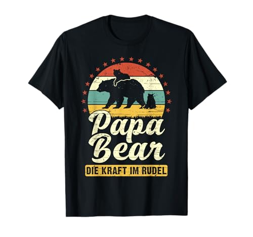 Papa Bear, 2 Bären-Welpen, Papa 2 Kinder, Vatertag, Bär T-Shirt