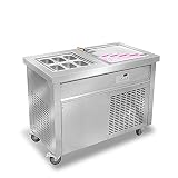 Kolice Single Square Pan + 6 Vorkühleimer Automatisches Auftauen Instant Roll Eismaschine Instant Fry Eismaschine mit Niesschutz