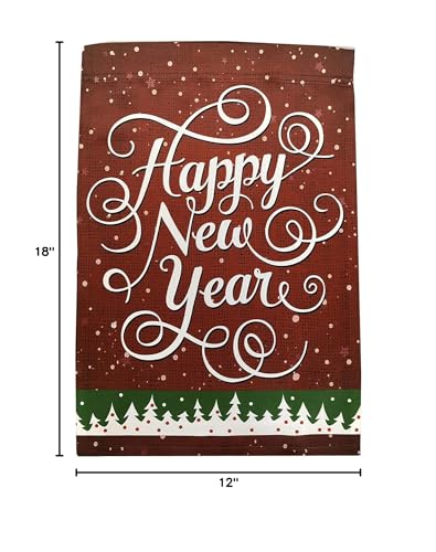 GiftWrap-Etc-Happy-New-Year-Garden-Flag-12-x-18-Red-Green-White-Double-Sided-Christmas-Garden-Accessories-Winter-Decor-NYE-Party-Classroom-Daycare-Christmas-Tree-Lot-Fundraiser GiftWrap Etc Happy New Year Garden Flag 12 x 18 Red Green White Double Sided Christmas Garden Accessories Winter Decor NYE Party Classroom Daycare Christmas Tree Lot Fundraiser