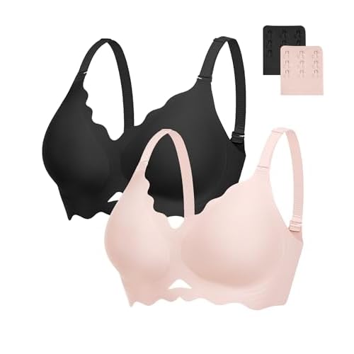 Jelly Bras for Women with Support - S-3XL Wireless Seamless T-Shirt Bra No Underwire Full Coverage Comfort Bralette Skin Small