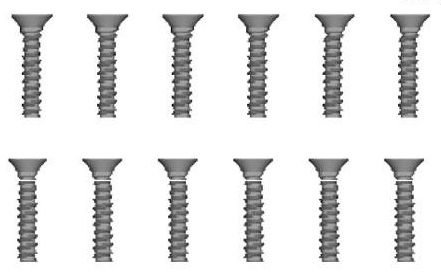 Tornillos autorroscantes avellanados 3x10 mm x 12 piezas