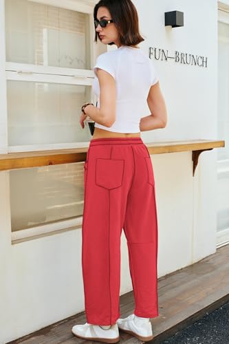 ReachMe Womens Barrel Sweatpants Baggy Wide Leg Pants Drawstring Travel Pants Casual Fall Outfits 20253