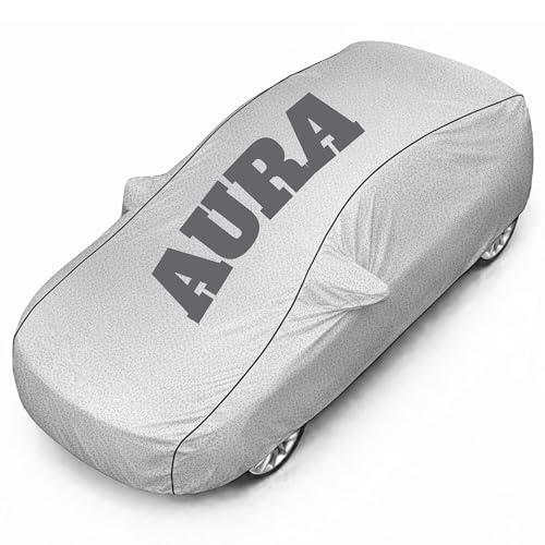 Image of Superior Grade Quality Aura Cover (All Variants) Car Body Cover - 100% Waterproof Custom Fit with Mirror Pockets | Triple-Stitched Elastic Design, Heat Reflective, Anti-Dust, All-Weather