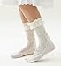 Winterlace Womens Frilly Ruffle Ankle Socks, 3 Pairs Lace Cute Bows Bobby Fashion Dress Sock (US, Alpha, One Size, Regular, Regular, Cream)