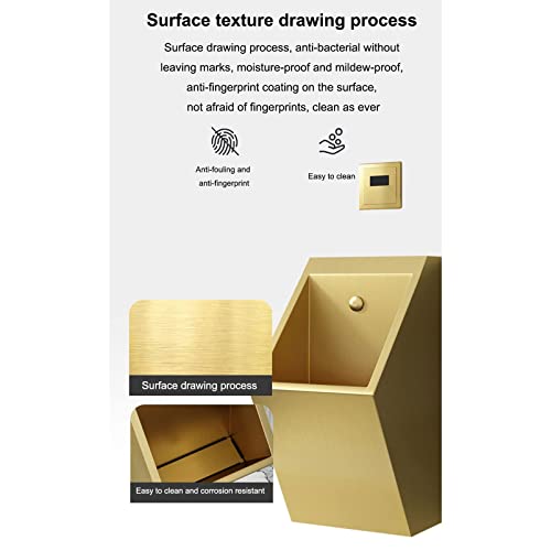 OTQEFTN 304 Stainless Steel Urinal, Golden Wall-Mounted Automatic Flushing Urinal, with High-Efficiency Sensor Valve, Men's Standing Toilet, Suitable for Hotels, Shopping Malls