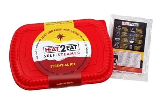 heat2eat medium self steamer with 2 heatstones