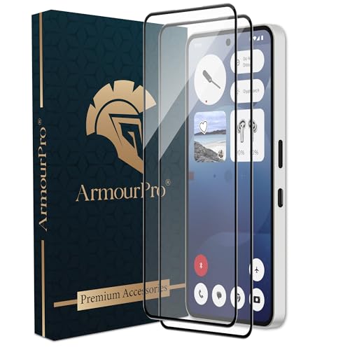 Image of ArmourPro Tempered Glass for Nothing (3A) / Nothing (3A) Pro - 9H Anti Scratch Screen Protector, Edge to Edge Coverage, HD Clarity, Smooth Touch, Case Friendly | Black, Pack of 2