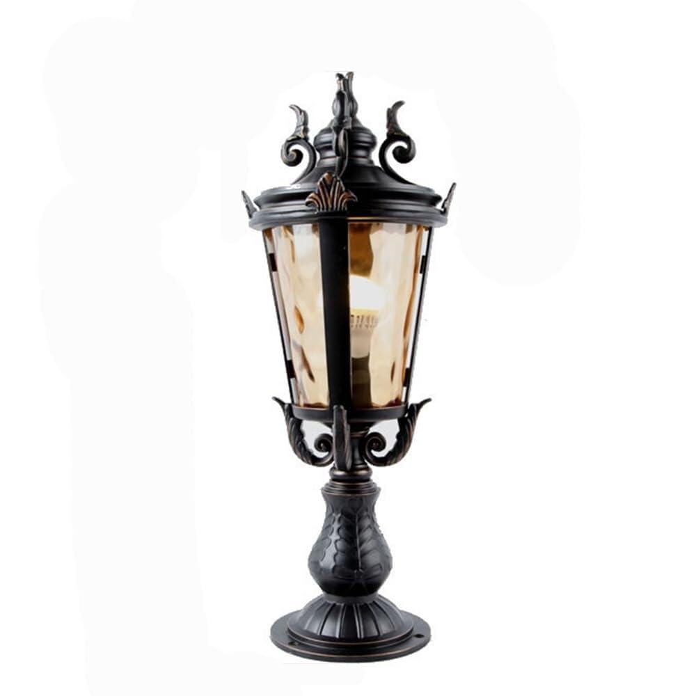 QUSYZD European Outdoor Post Lamp E27 Base Waterproof Wall Lights Retro Aluminum Housing Garden Post Cap Light Landscape Lighting Fixtures Villa Courtyard,