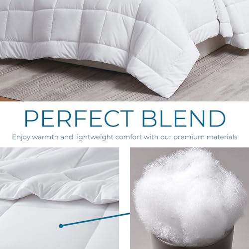 Image of Nestle Quilted Down Alternative Comforter - Twin Size, All Season White With Corner Tabs
