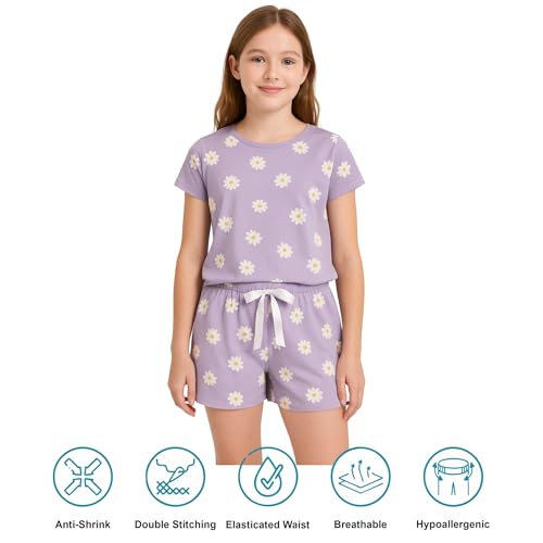 Image of Hestia | H.NSG.N.1 | Kids Girls Nightwear | Sleepwear | Cotton |Trouser Full Sleeves Tshirt | Elastic Waist |Night Dress with Pyjama Tshirts for Girls|All Over Horse Printed |Blue Color 4-6Yrs |Set 1