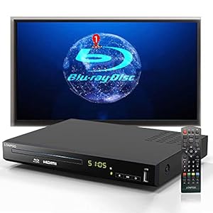 Blu Ray DVD Player,LONPOO Full HD Blu-ray Disc Player with Metal Shell,Easy Hook Up and User Friendly, 1080P Home…