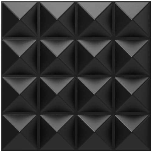 TroyStudio Acoustic Sound Diffuser Panels, 12 X 12 X 1 inches 8 Pcs PVC Plastic Wall Panel...