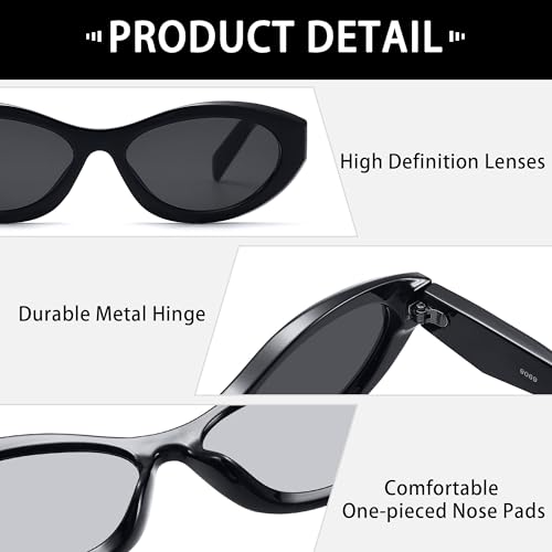 Retro Oval Sunglasses for Women Men Trendy Vintage 90s Cat Eye Sun Glass UV400 Shades3
