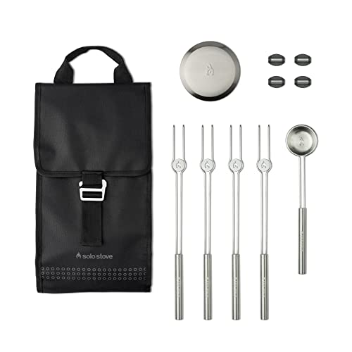 Solo Stove Mesa Accessorie-Set | Inkl. 4 Mini-Röstspieße aus Edelstahl + Ablagen, Pellet Schaufel,...