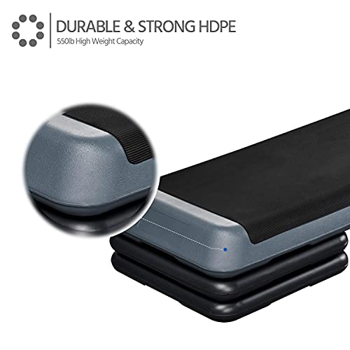 Yaheetech YT-00106755 Aerobic Stepper, 4-6-8In Height-Adjustable Aerobic Exercise Step Platform Health Club Size W/Risers & Non-Slip Surface & Non-Marking Feet thumb #6