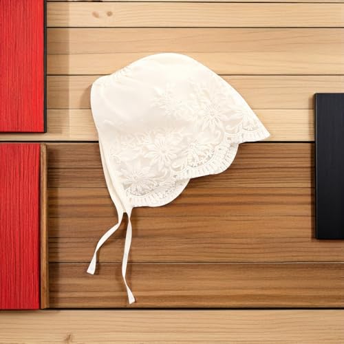 Sombreros de encaje transpirables para bebé, pack de 2 gorros beige cómodos 7