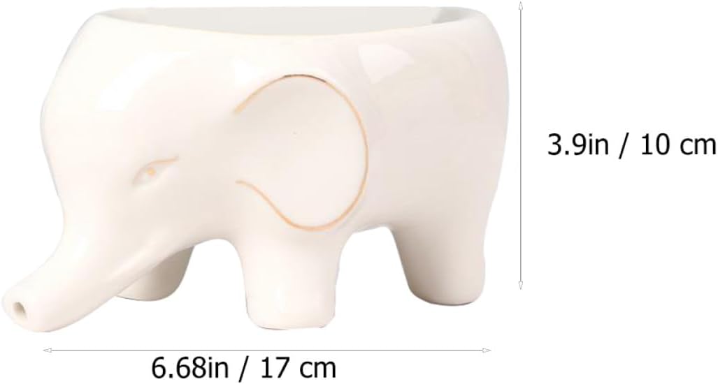 Ceramic Little Elephant Soap Dish with Drain Hole, White image 2