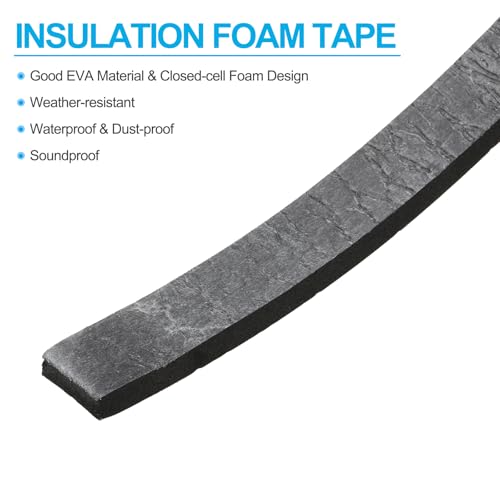 Image of PATIKIL 3 /4 inch W x 5 /16 inch T x 6.6Ft Double Sided Foam Tape, 2Rolls EVA Multipurpose Self Adhesive Weather Sponge Stripping for Home Decorations, Card Scrapbooking DIY Craft Project, Black