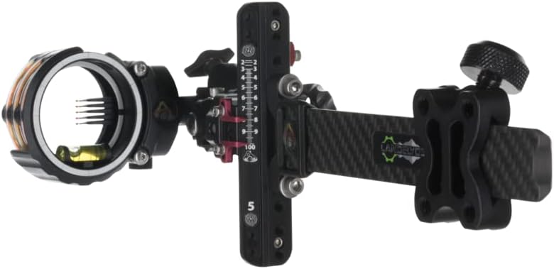 Axcel - LANDSLYDE Slider Sight - Non-Dampened - w/AccuStat II Scope - 5 Pins - .010 Fiber - Black