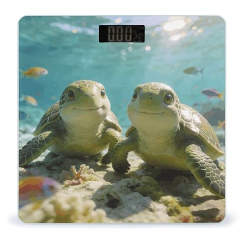 Báscula digital Cute Turtles para peso corporal precisa miniatura 1