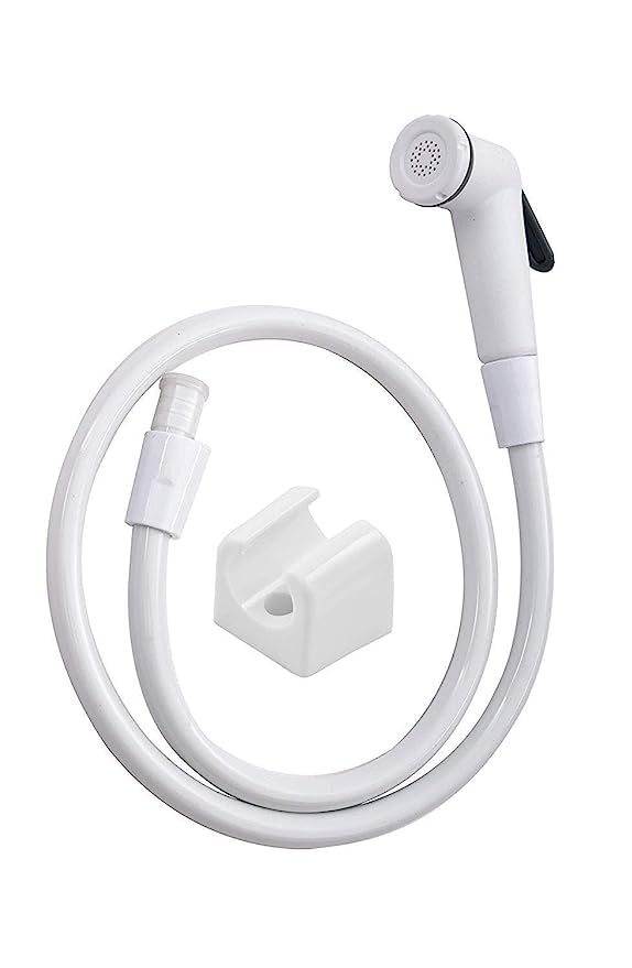 MASHKI Toilet Health Faucet Jet Spray Plastic Flexible Hose and Wall Stand Bidet Spray White, Polished Finished (B0CFHH3F19) Amazon Price History, Amazon Price Tracker