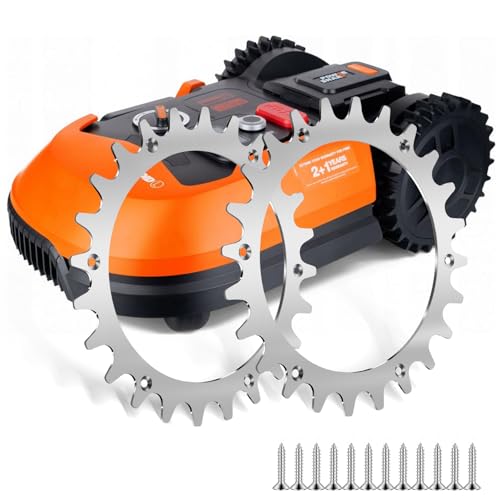 2 Puntas de Acero Inoxidable de para el Modelo Worx S/M-12 x Tornillos de Acero Inoxidable - Mejora de tracción para Robot cortacésped –Cortacésped Robots tamaño de Rueda 205 mm
