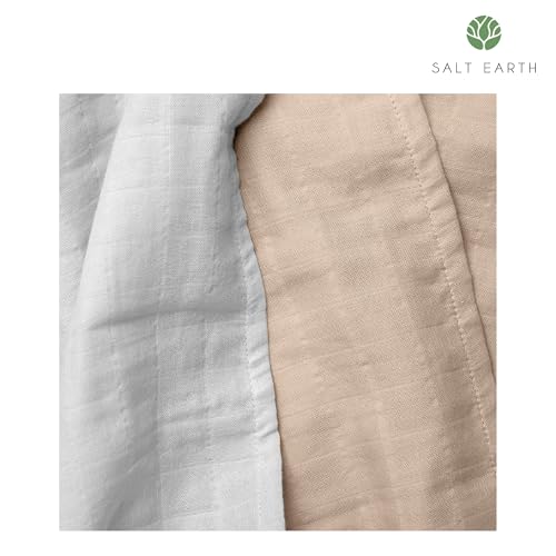 Image of Salt Earth 100% Organic Cotton GOTS Certified 2-Layered Swaddle Baby Blanket, 2 Pack,47 inchx47 inch Receiving Blankets for Swaddling,Wrap for Boy & Girl, Newborn Baby Essentials, Registry (2 Solid Colour)