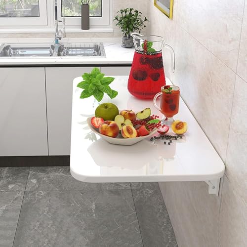 Table pliante murale en bois idéale pour optimiser l'espace d'une cuisine ou d'un bureau