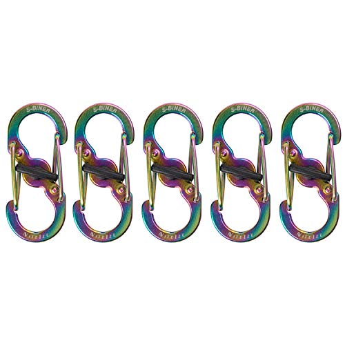 Image of Nite Ize S-Biner MicroLock Stainless Steel - Micro-Sized Dual Carabiner for Keys, Pet Tags & Small Accessories - Center Locking Lever - Twist-to-Lock