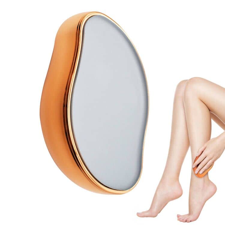 Crystal Hair Remover TikTok Magic Crystal Hair Eraser Painless Crystal Hair Removal Tool for Men & Women Easily Exfoliates The Body,Suitable for Arms Legs Back Repeated Use Can Washed (Gold)