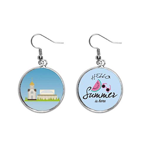 Pendientes de sandía de Rusia Novosibirsk joyería de verano