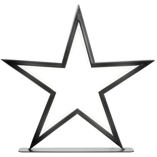 IC Winterworld LED Stern-Lampe aus Metall in schwarz mit Netzstecker,...