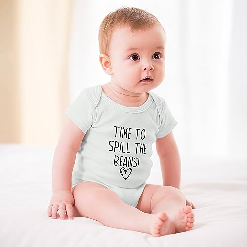Time To Spill The Beans Bodysuit for Baby Boy Short Sleeve Unisex Newborn Outfit White Girl Onsies0-3 Months3