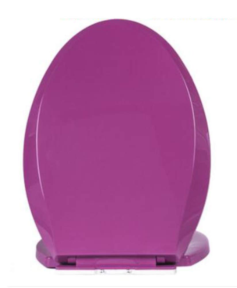 Nviusdsj Purple Toilet Seats, Strong Wc Toilet Seats Pan Round/D/V Shaped - Durable Hinge Top Fix Fittings(,V4448*35Cm)