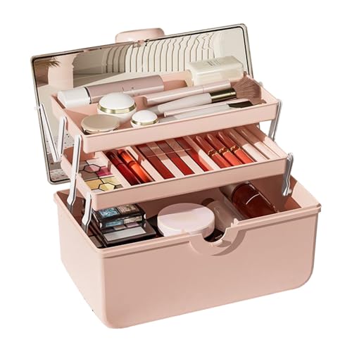 Caja Para Accesorios De Pelo Para Niñas,Organizador Portátil A Prueba De Polvo Para Manualidades | Maletín De Almacenamiento Con Bandejas Para Accesorios De Maquillaje - Para Oficina Hogar Manualidade