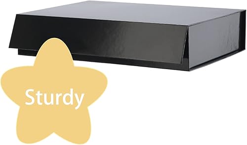 Miniatura 3 de JINGUAN Caja de regalo negra de 11 x 7.8 x 2.3 pulgadas, caja de regalo con cierre magnético, caja de regalo para camisa, caja de regalo con tapa